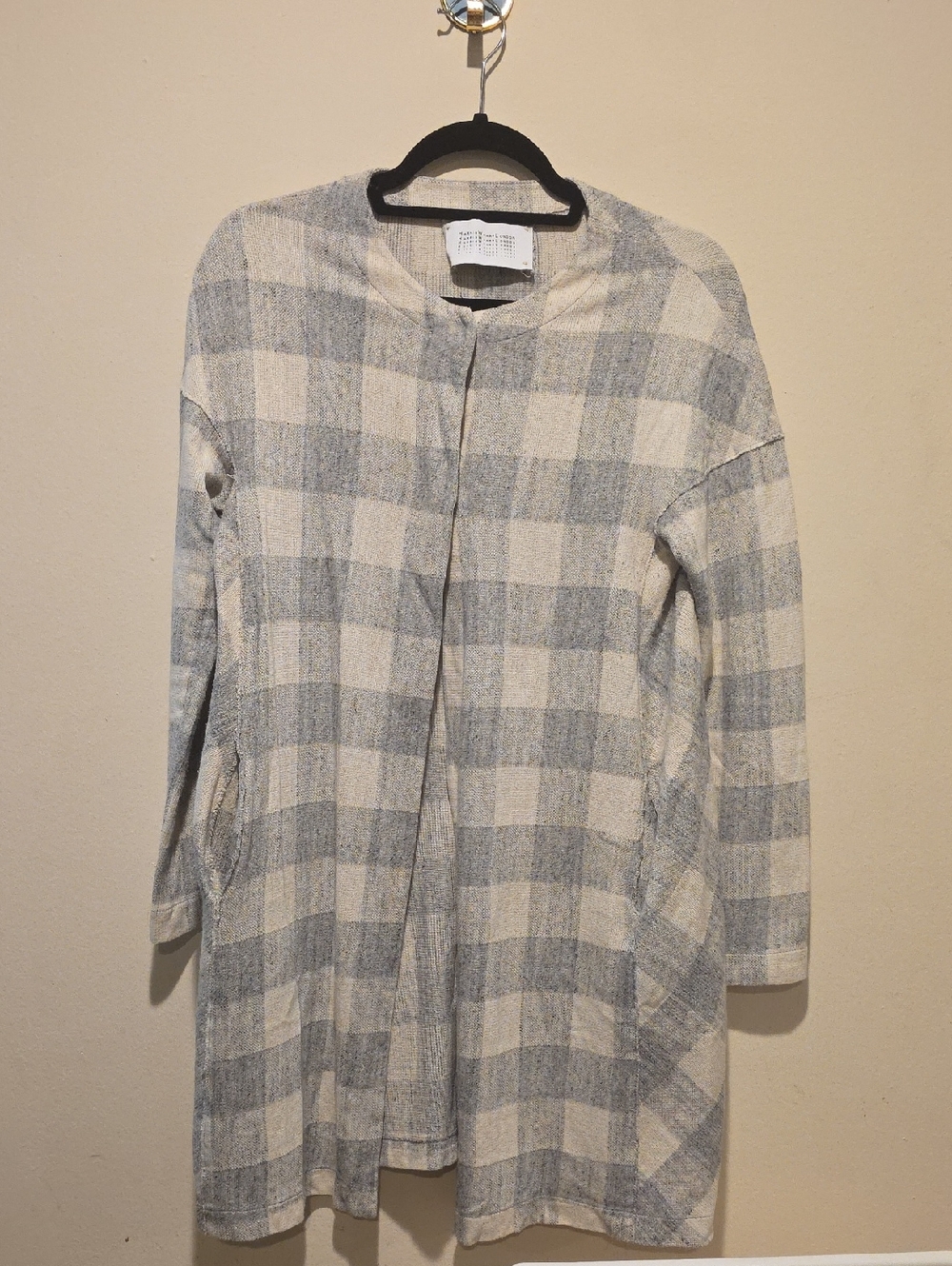 Harris Wharf London Checkered linen blend jacket lagen look minimalist size 12